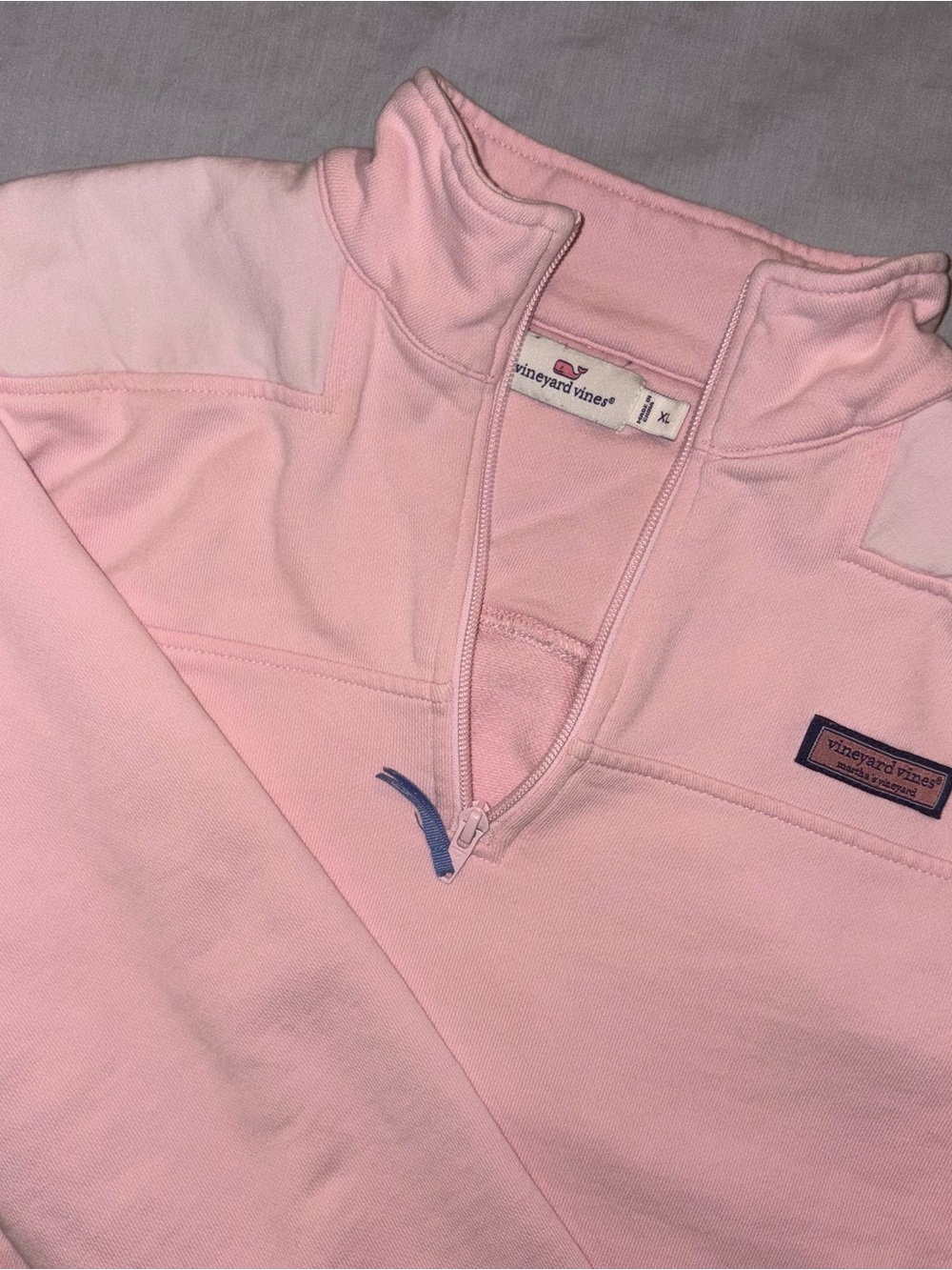 Vineyard Vines Women's Pink Quarter-Zip Pullover Size XL